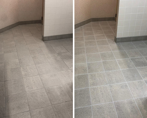 Floor Before and After a Grout Sealing in Blue Bell, PA