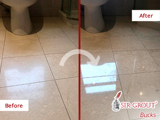 Picture of a Before and After Stone Polishing Service in Langhorne, PA