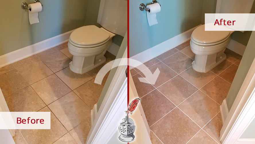 Image Showing Clean-Looking Grout Lines in the Toilet Area Thanks to Our Grout Sealing in Milford, NJ