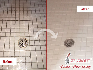 Before and After Our Shower Grout Cleaning in Hillsborough, NJ