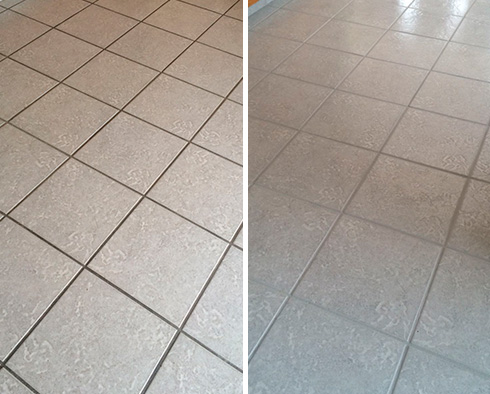 Before and After Floor Grout Cleaning in Allentown, Pa