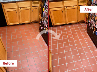 Floor Before and After a Tile Cleaning in Warminster, PA