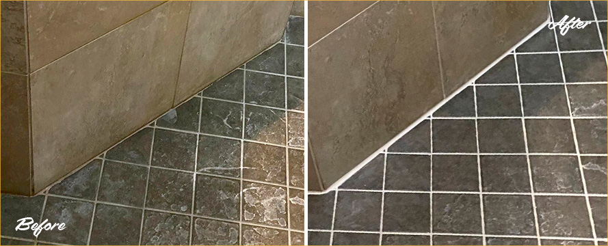 Shower Before and After Our Wonderful Caulking Services in Bridgewater, PA