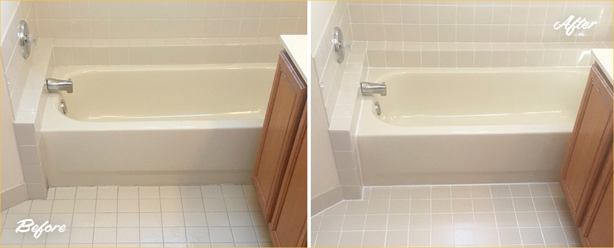 Before and After Picture of a Grout Cleaning Service in Ambler, Pennsylvania