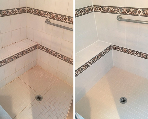 Before and After Picture of a Shower Caulking Services in Glenside, Pennsylvania