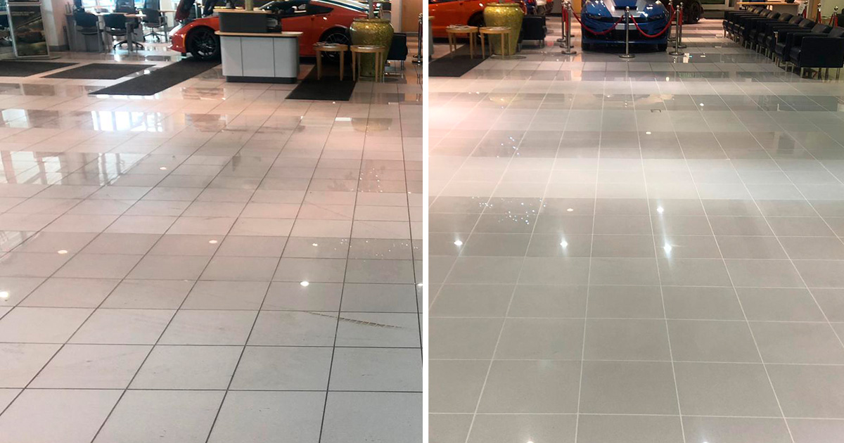 Our Tile Cleaning Service in Royersford PA Gave a Car Dealership