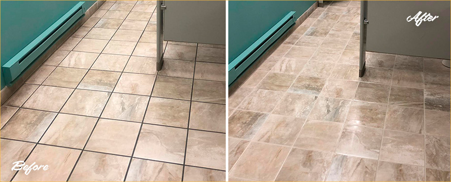 Before and After Picture of Grout Cleaning Service in Warminster, PA