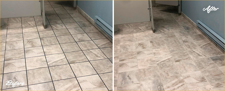 Picture of a Before and After Grout Cleaning in Warminster, PA
