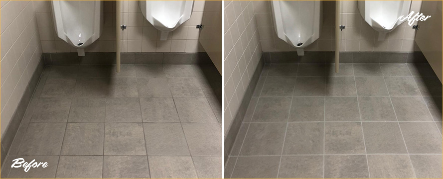 Restroom Floor Before and After an Outstanding Grout Sealing in Blue Bell, PA