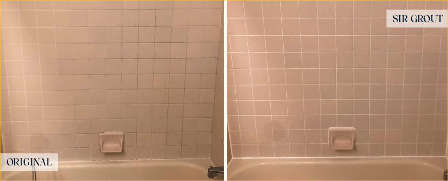 Shower Area Before and After Our Grout Cleaning Service in Newtown, PA