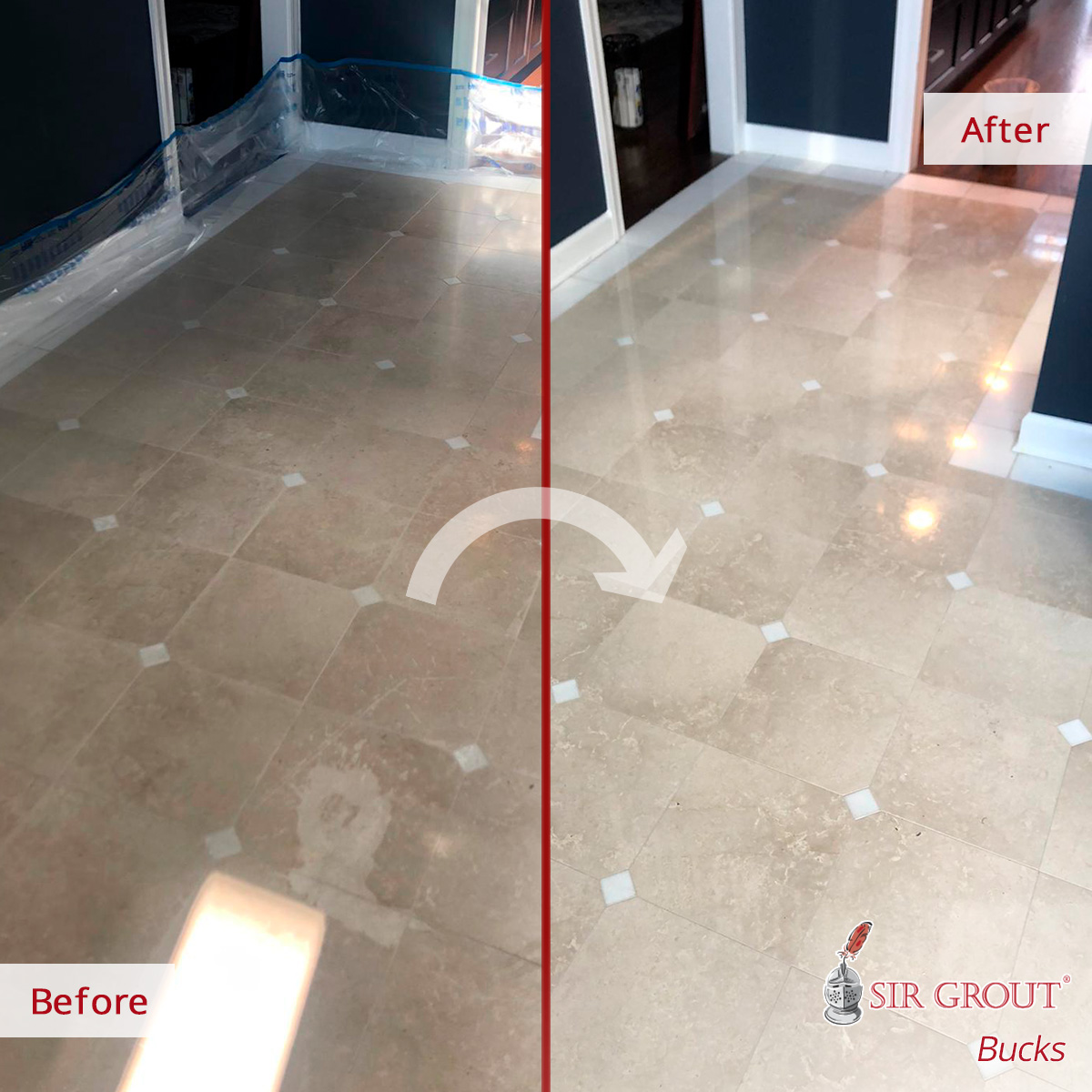 After a TopNotch Stone Honing in Bethlehem PA This Shabby Marble Floor