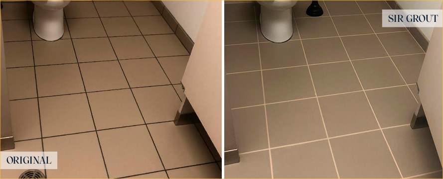 Tile Floor Before and After Our Grout Sealing Services in Newtown, PA